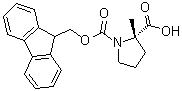 结构式 CAS# 167275-47-0, (S)-1-[芴甲氧羰基]-2-甲基吡咯烷-2-羧酸