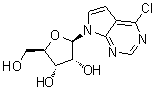 结构式 CAS# 16754-80-6, 6-氯-9-(beta-D-呋喃核糖基)-7-脱氮嘌呤