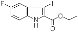 结构式 CAS# 167631-21-2, 5-氟-3-碘-1H-吲哚-2-羧酸乙酯