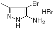 结构式 CAS# 167683-86-5, 5-氨基-4-溴-3-甲基吡唑氢溴酸盐