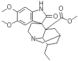 structure of CAS# 16790-92-4, Crassanine;8'-Ethyl-1,2,2',3',6',7',8',8'a-octahydro-5,6-dimethoxy-2-oxospiro[3H-indole-3,4'-[4H-1,6]methanoquinoline]-4'a(5'H)-carboxylic acid methyl ester