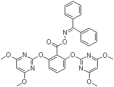 structure of CAS# 168088-61-7, Pyribenzoxim;Pyanchor; O-(2,6-Bis(4,6-dimethoxypyrimidin-2-yloxy)benzoyl)oxime benzophenone