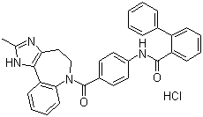 structure of CAS# 168626-94-6, Conivaptan hydrochloride;N-[4-(2-Methyl-4,5-dihydro-3H-imidazo[4,5-d][1]benzazepine-6-carbonyl)phenyl]-2-phenylbenzamide hydrochloride