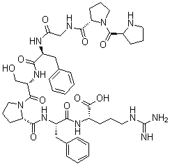 结构式 CAS# 16875-11-9, 去-精氨酰-血管舒缓激肽
