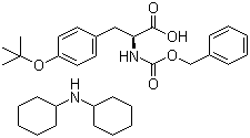 结构式 CAS# 16879-90-6, N-苄氧羰基-O-叔丁基-L-酪氨酸二环己胺盐