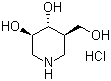 structure of CAS# 169105-89-9, (3R,4R,5R)-5-(Hydroxymethyl)piperidine-3,4-diol hydrochloride
