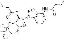 结构式 CAS# 16980-89-5, 二丁酰环磷腺苷钠