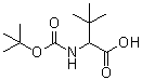 结构式 CAS# 169870-82-0, N-[叔丁氧羰基]-3-甲基缬氨酸