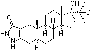 structure of CAS# 170082-17-4, (5beta,17beta)-17-Hydroxy-17-(methyl-d3)-2'H-androst-2-eno[3,2-c]pyrazol-5'(1'H)-one