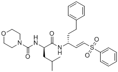 structure of CAS# 170111-28-1, Morpholine-4-carboxylic acid (1-(3-benzenesulfonyl-1-phenethylallylcarbamoyl)-3-methylbutyl)-amide;LHVS;N-[(2R)-1-[[(E,3R)-1-(benzenesulfonyl)-5-phenylpent-1-en-3-yl]amino]-4-methyl-1-oxopentan-2-yl]morpholine-4-carboxamide