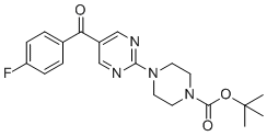 structure of CAS# 1703794-73-3, Tert-butyl 4-(5-(4-fluorobenzoyl)pyrimidin-2-yl)piperazine-1-carboxylate