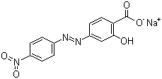 结构式 CAS# 1718-34-9, 茜素黄 R 钠盐; 对硝基苯偶氮水杨酸钠