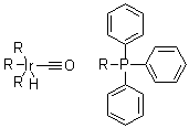 structure of CAS# 17250-25-8, Carbonylhydridotris(triphenylphosphine)iridium(I);Hydrocarbonyltris(triphenylphosphine)iridium
