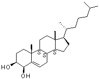 structure of CAS# 17320-10-4, 3beta,4beta-Dihydroxycholest-5-ene;4beta-Hydroxycholesterol; cis-3,4-Dihydroxy-delta5-cholestene; cis-delta5-Cholestene-3,4-diol