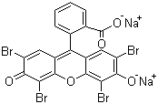 结构式 CAS# 17372-87-1, 酸性红 87; 曙红微黄; 四溴荧光素二钠; 2',4',5',7'-四溴-3',6'-二羟基螺[异苯丙呋喃-1(3H),9'(9H)-呫吨]-3-酮二钠盐