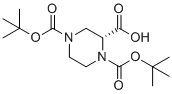 结构式 CAS# 173774-48-6, (R)-1,4-双(叔-丁氧羰基)哌嗪-2-羧酸