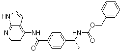 结构式 CAS# 173897-93-3, (R)-[1-[4-[(1H-吡咯并[2,3-b]吡啶-4-氨基)羰基]苯基]乙基]氨基甲酸苯甲酯
