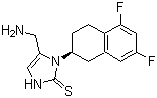 structure of CAS# 173997-05-2, Nepicastat;5-(Aminomethyl)-1-[(2S)-5,7-difluoro-1,2,3,4-tetrahydro-2-naphthalenyl]-1,3-dihydro-2H-imidazole-2-thione