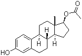 结构式 CAS# 1743-60-8, 17beta-雌二醇 17-乙酸酯; 1,3,5(10)-雌甾三烯-3,17b-二醇 17-乙酸酯