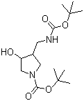 4-Boc-aminomethyl-1-N-Boc-pyrrolidin-3-ol molecular structure (CAS 175463-34-0)