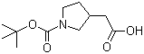 结构式 CAS# 175526-97-3, 1-Boc-吡咯烷-3-乙酸; N-叔丁氧羰基吡咯烷-3-乙酸