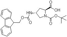 结构式 CAS# 176486-63-8, N-叔丁氧羰基-反式-4-N-芴甲氧羰基氨基-L-脯氨酸