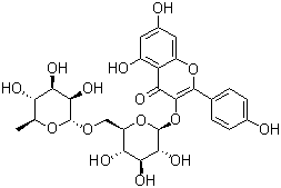Kaempferol 3-O-rutinoside molecular structure (CAS 17650-84-9)