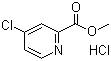 structure of CAS# 176977-85-8, Methyl 4-chloro-2-pyridinecarboxylate hydrochloride;4-Chloro-2-pyridinecarboxylic acid methyl ester hydrochloride