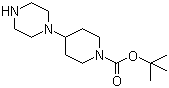 structure of CAS# 177276-41-4, 4-Piperazin-1-ylpiperidine-1-carboxylic acid tert-butyl ester;2-Methylpropan-2-yl 4-(piperazin-1-yl)piperidine-1-carboxylate; 4-(1-Piperazinyl)-1-piperidinecarboxylic acid tert-butyl ester