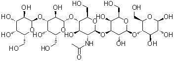 O-alpha-D-Galactopyranosyl-(1→3)-O-beta-D-galactopyranosyl-(1→4)-O-2-(acetylamino)-2-deoxy-beta-D-glucopyranosyl-(1→3)-O-beta-D-galactopyranosyl-(1→4)-beta-D-glucopyranose molecular structure (CAS 177331-58-7)
