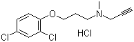 结构式 CAS# 17780-75-5, N-甲基-N-丙炔基-3-(2,4-二氯苯氧基)丙胺盐酸盐
