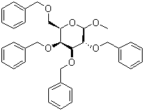 结构式 CAS# 17791-37-6, 甲基 2,3,4,6-O-四苄基-alpha-D-吡喃葡萄糖苷
