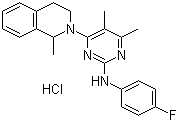 structure of CAS# 178307-42-1, Revaprazan hydrochloride;5,6-Dimethyl-2-(4-fluorophenylamino)-4-(1-methyl-1,2,3,4-tetrahydroisoquinolin-2-yl)pyrimidine hydrochloride