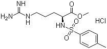 structure of CAS# 1784-03-8, N-4-Tosyl-L-arginine methyl ester hydrochloride;Methyl N-[(p-tolyl)sulphonyl]-L-argininate monohydrochloride