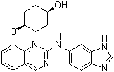 结构式 CAS# 1792999-26-8, 顺式-4-[[2-(1H-苯并咪唑-6-基氨基)-8-喹唑啉基]氧基]环己醇