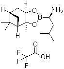 structure of CAS# 179324-87-9, (aR,3aS,4S,6S,7aR)-Hexahydro-3a,8,8-trimethyl-alpha-(2-methylpropyl)-4,6-methano-1,3,2-benzodioxaborole-2-methanamine 2,2,2-trifluoroacetate;(1R)-3-methyl-1-[(1S,2S,6R,8S)-2,9,9-trimethyl-3,5-dioxa-4-boratricyclo[6.1.1.02,6]decan-4-yl]butan-1-amine;2,2,2-trifluoroacetic acid