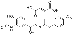 structure of CAS# 1795133-97-9, (E)-but-2-enedioic acid N-[2-hydroxy-5-[1-hydroxy-2-[1-(4-methoxyphenyl)propan-2-yl-methylamino]ethyl]phenyl]formamide;N-[2-Hydroxy-5-(1-hydroxy-2-{[1-(4-methoxyphenyl)-2-propanyl](methyl)amino}ethyl)phenyl]formamide (2E)-2-butenedioate (1:1)
