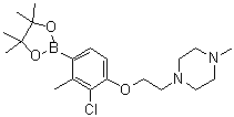 structure of CAS# 1799612-11-5, 1-[2-[2-Chloro-3-methyl-4-(4,4,5,5-tetramethyl-1,3,2-dioxaborolan-2-yl)phenoxy]ethyl]-4-methylpiperazine