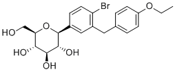 structure of CAS# 1807632-95-6, Dapagliflozin Impurity 3;(2S,3R,4R,5S,6R)-2-[4-bromo-3-[(4-ethoxyphenyl)methyl]phenyl]-6-(hydroxymethyl)oxane-3,4,5-triol