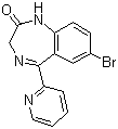 结构式 CAS# 1812-30-2, 溴西泮; 7-溴-5-(2-吡啶基)-3H-1,4-苯并二氮杂卓-2(1H)-酮