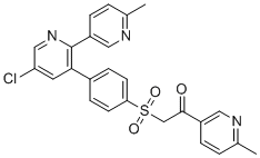 structure of CAS# 1817735-82-2, Etoricoxib Impurity 13;2-[[4-(5-Chloro-6'-methyl[2,3'-bipyridin]-3-yl)phenyl]sulfonyl]-1-(6-methyl-3-pyridinyl)ethanone