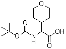 structure of CAS# 182287-49-6, alpha-[[(1,1-Dimethylethoxy)carbonyl]amino]tetrahydro-2H-Pyran-4-acetic acid