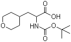 结构式 CAS# 182287-51-0, 2-N-Boc-氨基-3-(4-四氢吡喃基)丙酸; 2-N-叔丁氧羰基氨基-3-(4-四氢吡喃基)丙酸