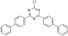 structure of CAS# 182918-13-4, 2,4-Bis([1,1'-biphenyl]-4-yl)-6-chloro-1,3,5-triazine
