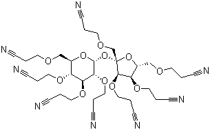 结构式 CAS# 18304-13-7, 八(O-氰基乙基)蔗糖