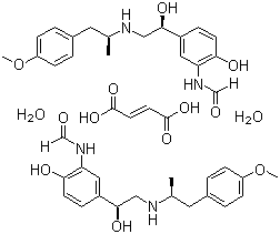 structure of CAS# 183814-30-4, Formoterol fumarate dihydrate;(R*,R*)-N-[2-Hydroxy-5-[1-hydroxy-2-[[2-(4-methoxyphenyl)-1-methylethyl]amino]ethyl]phenyl]formamide fumarate dihydrate