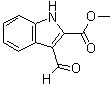 结构式 CAS# 18450-26-5, 3-甲酰基-1H-吲哚-2-羧酸甲酯