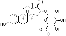 结构式 CAS# 1852-50-2, 雌三醇-16beta-D-葡糖苷酸; 3,17b-二羟基-1,3,5(10)-雌甾三烯-16a-基-beta-D-葡糖苷酸