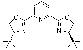 结构式 CAS# 185346-17-2, 2,6-双[(4R)-4-叔丁基-2-恶唑啉基]吡啶; 2,6-双[(4R)-4-叔丁基-2-噁唑啉基]吡啶