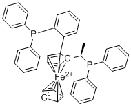 结构式 CAS# 1854067-25-6, (R)-1-[(S)-2-(2'-二苯膦苯基)二茂铁]乙基二苯基膦